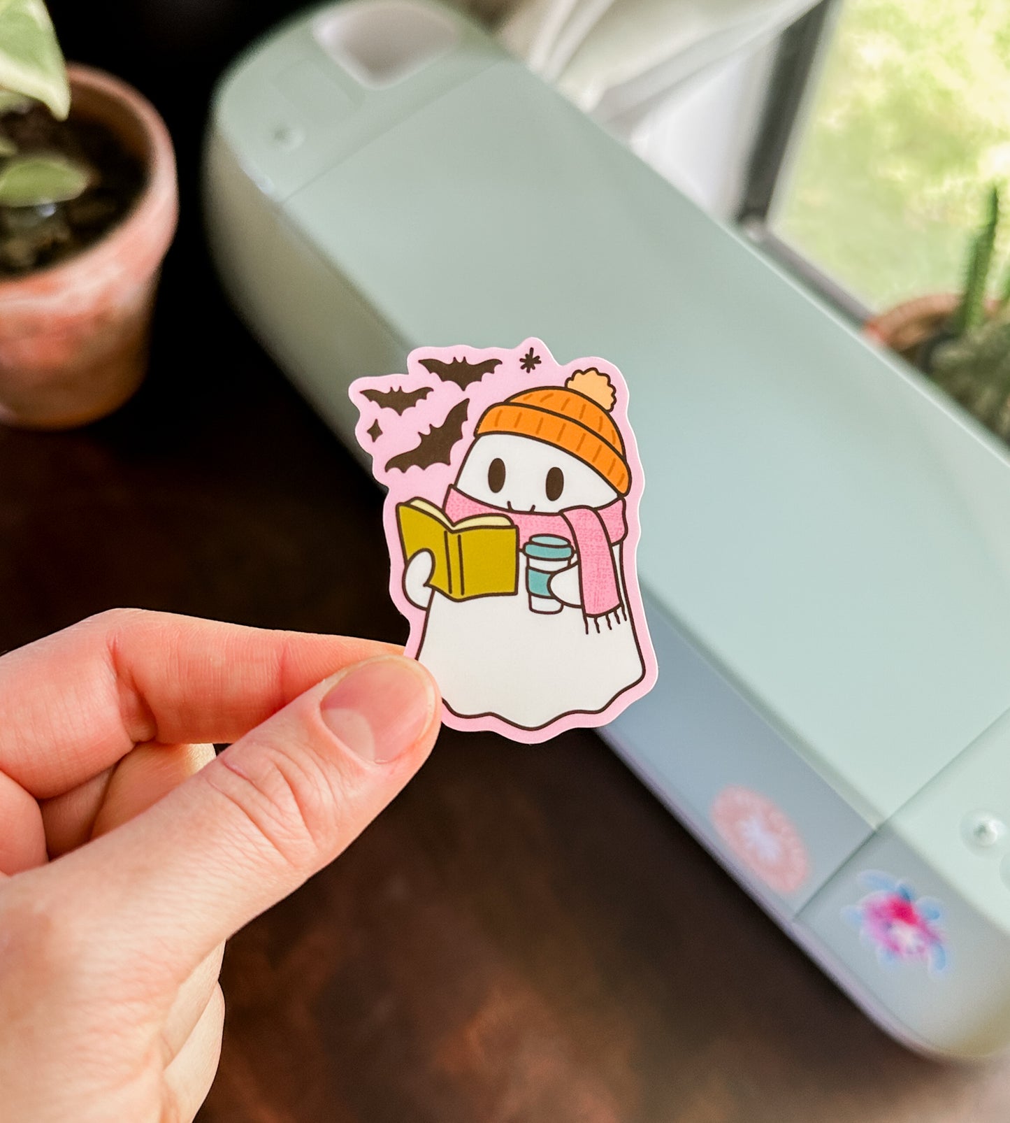 Reading Ghost Waterproof Sticker