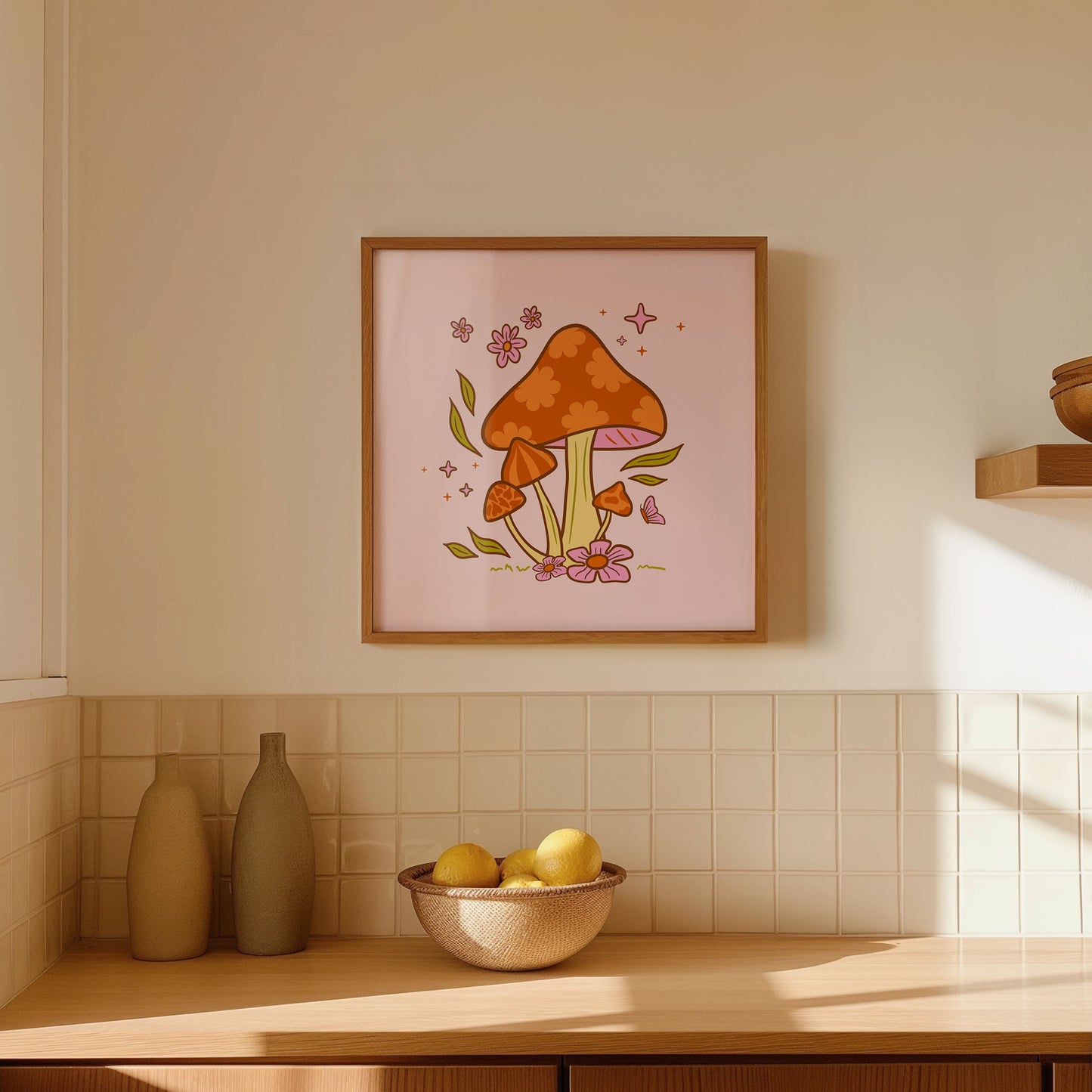 Mushroom Blooms Art Print 8x8"