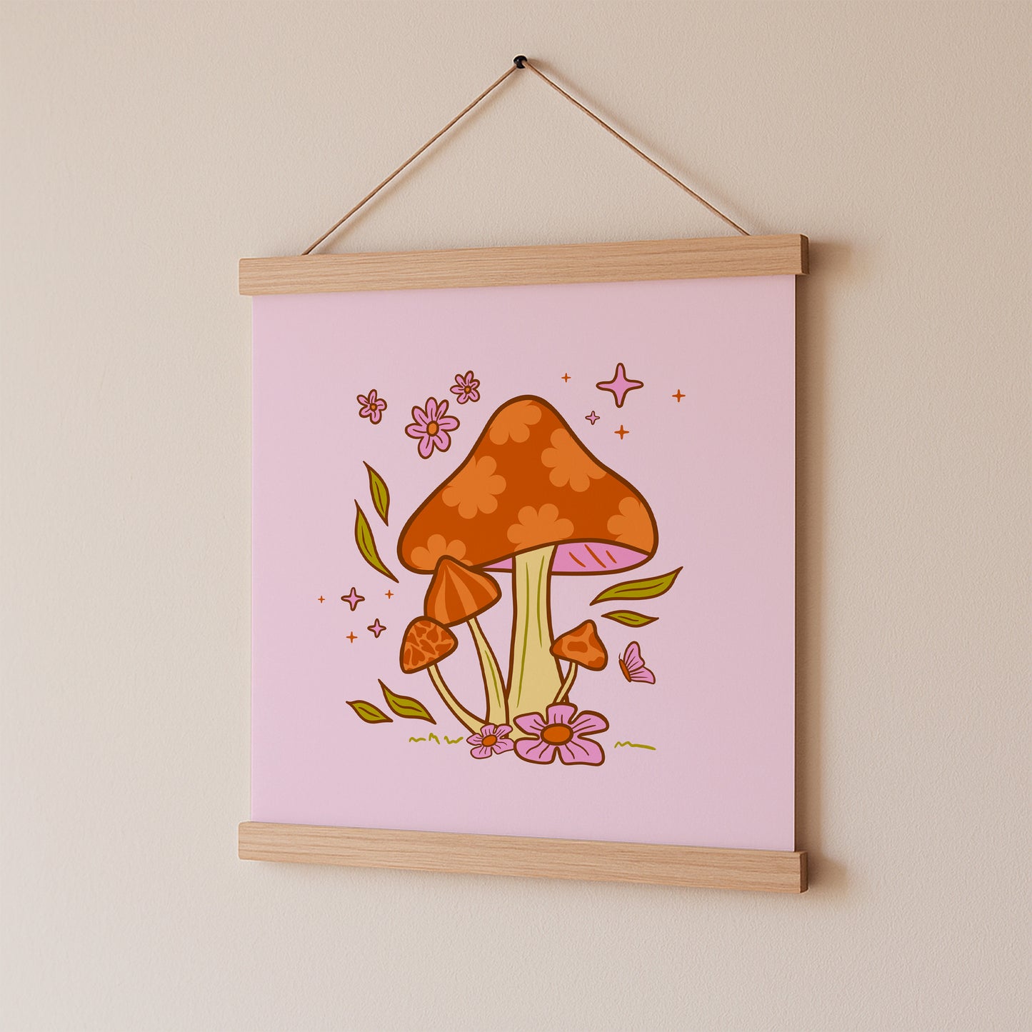 Mushroom Blooms Art Print 8x8"