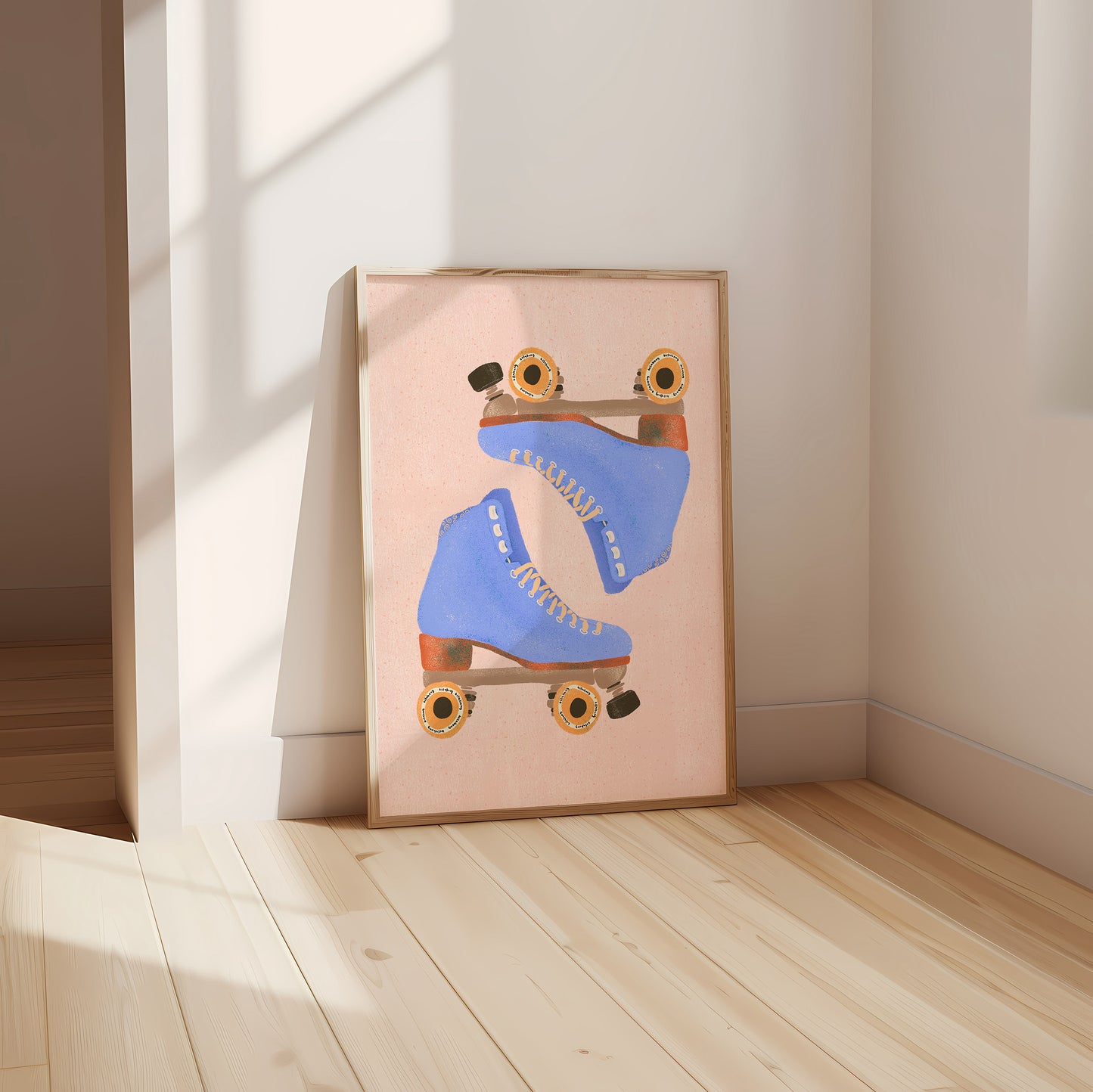 Large Retro Roller Skates Art Print