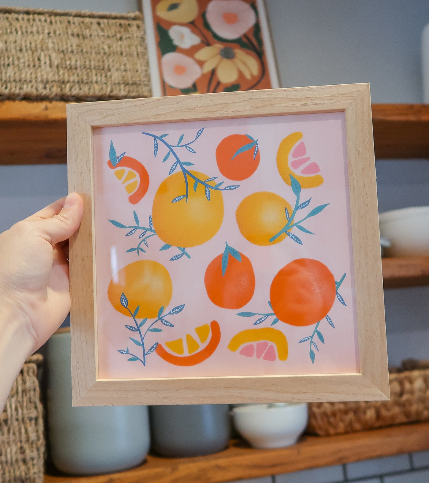 Summer Citrus Art Print 8x8"