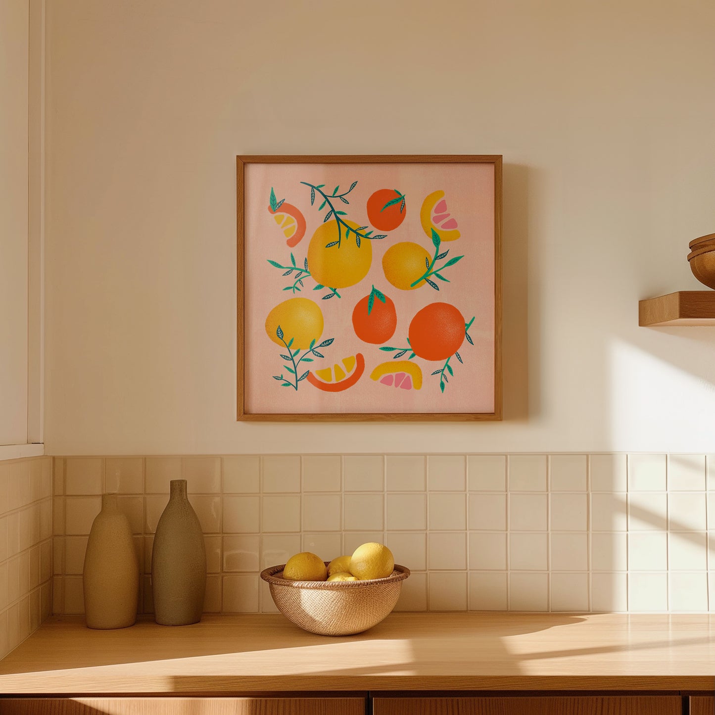 Summer Citrus Art Print 8x8"
