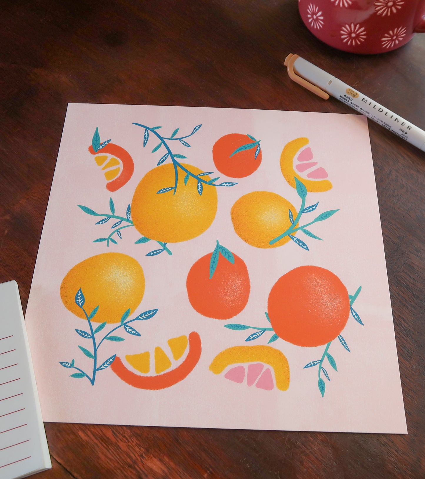 Summer Citrus Art Print 8x8"