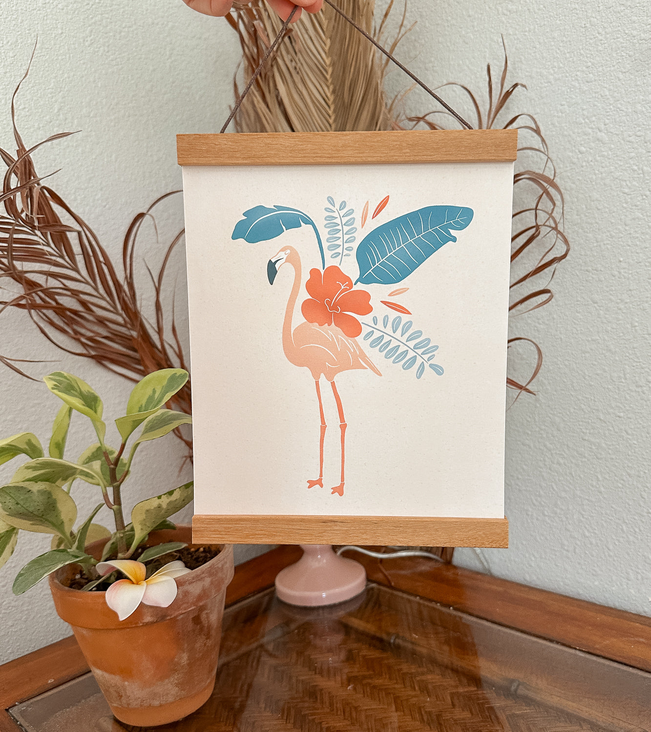 Tropical Flamingo Art Print 8x10"