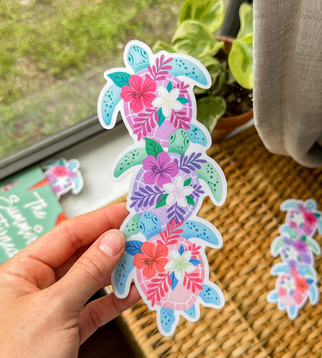 Tropicolor Turtle Bookmark