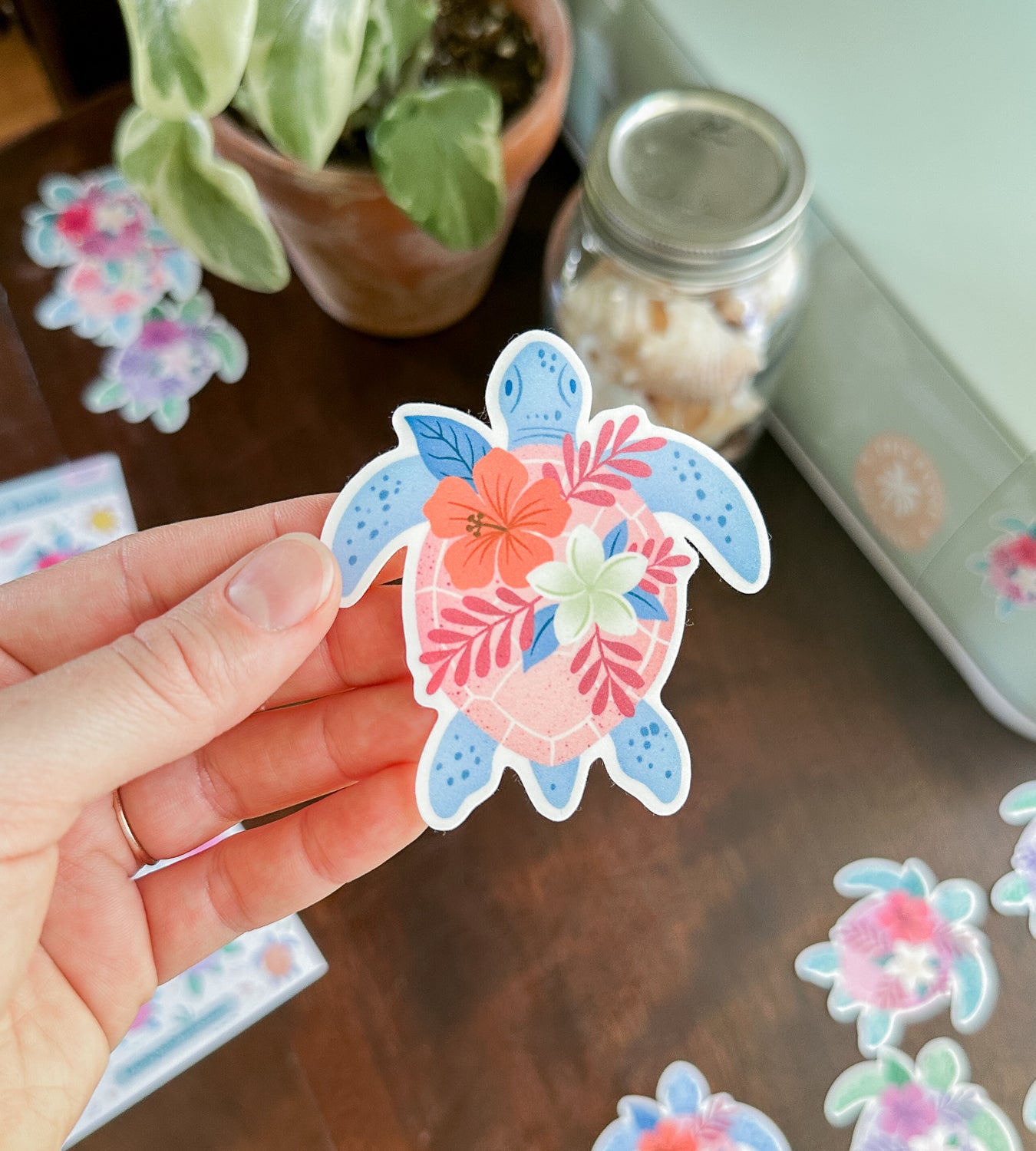 Tropicolor Turtle Waterproof Sticker