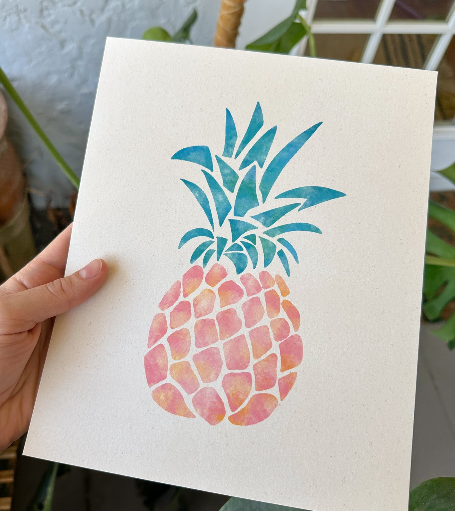 Pink Pineapple Art Print 8x10"