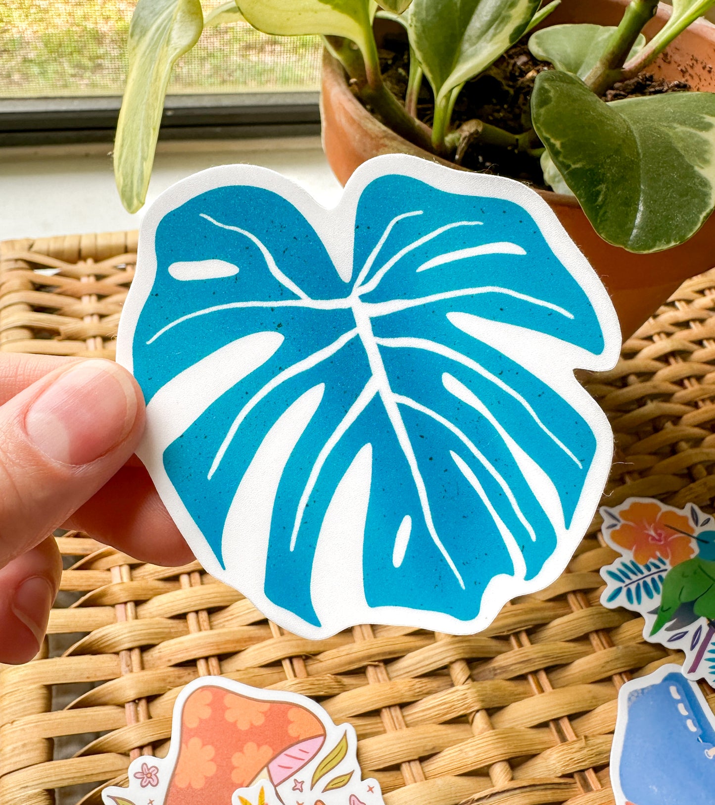 Bold Monstera Leaf Sticker - 3" Waterproof
