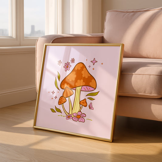 Large Mushroom Blooms Art Print