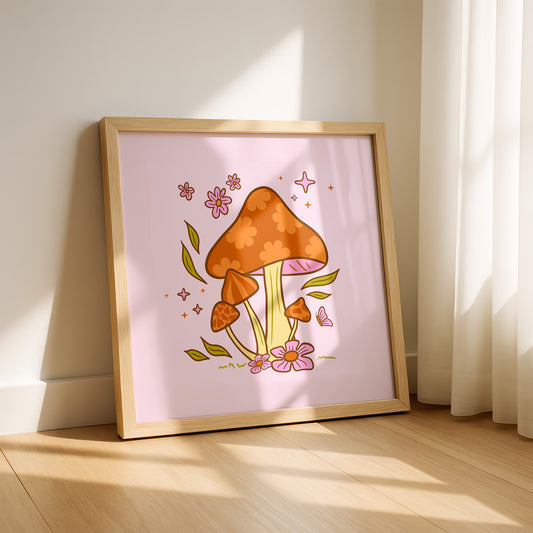 Large Mushroom Blooms Art Print