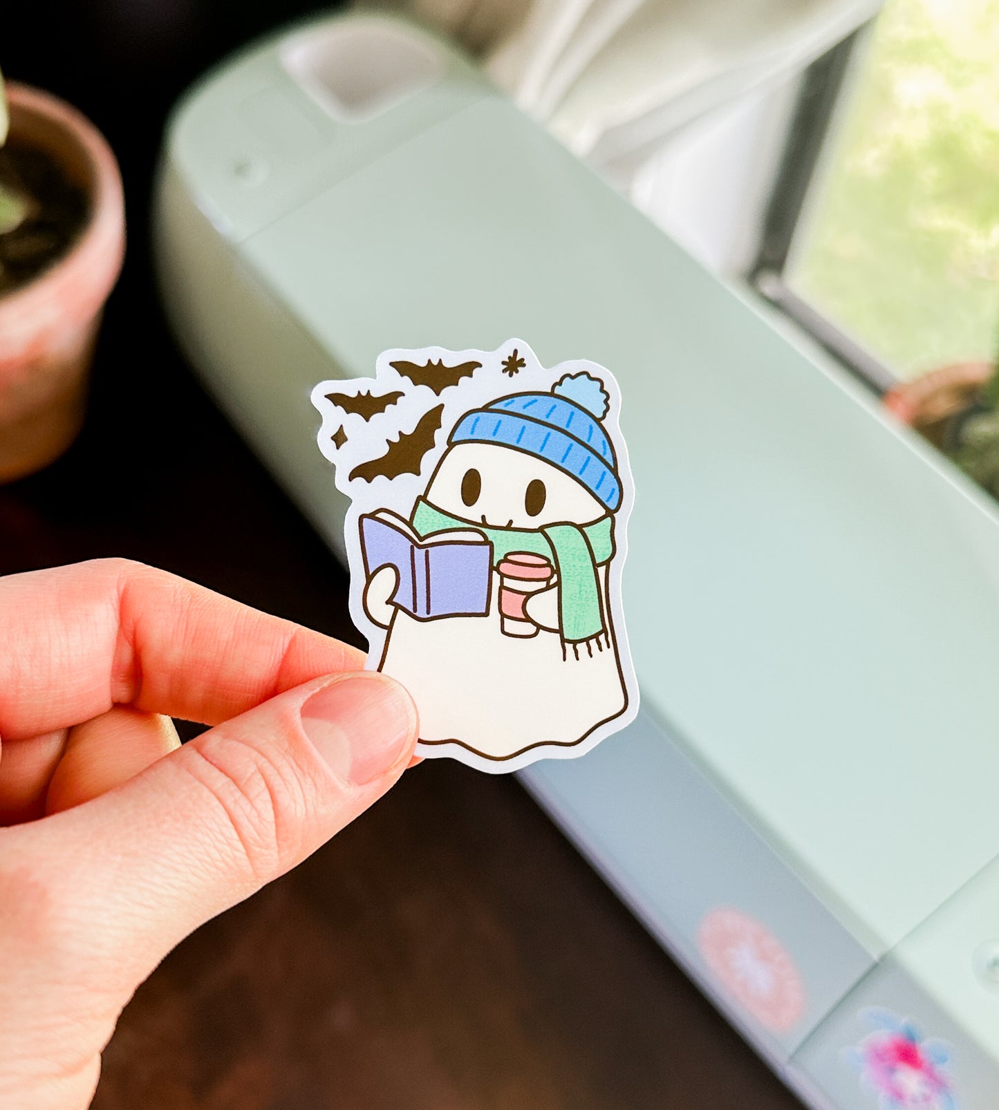 Reading Ghost Waterproof Sticker
