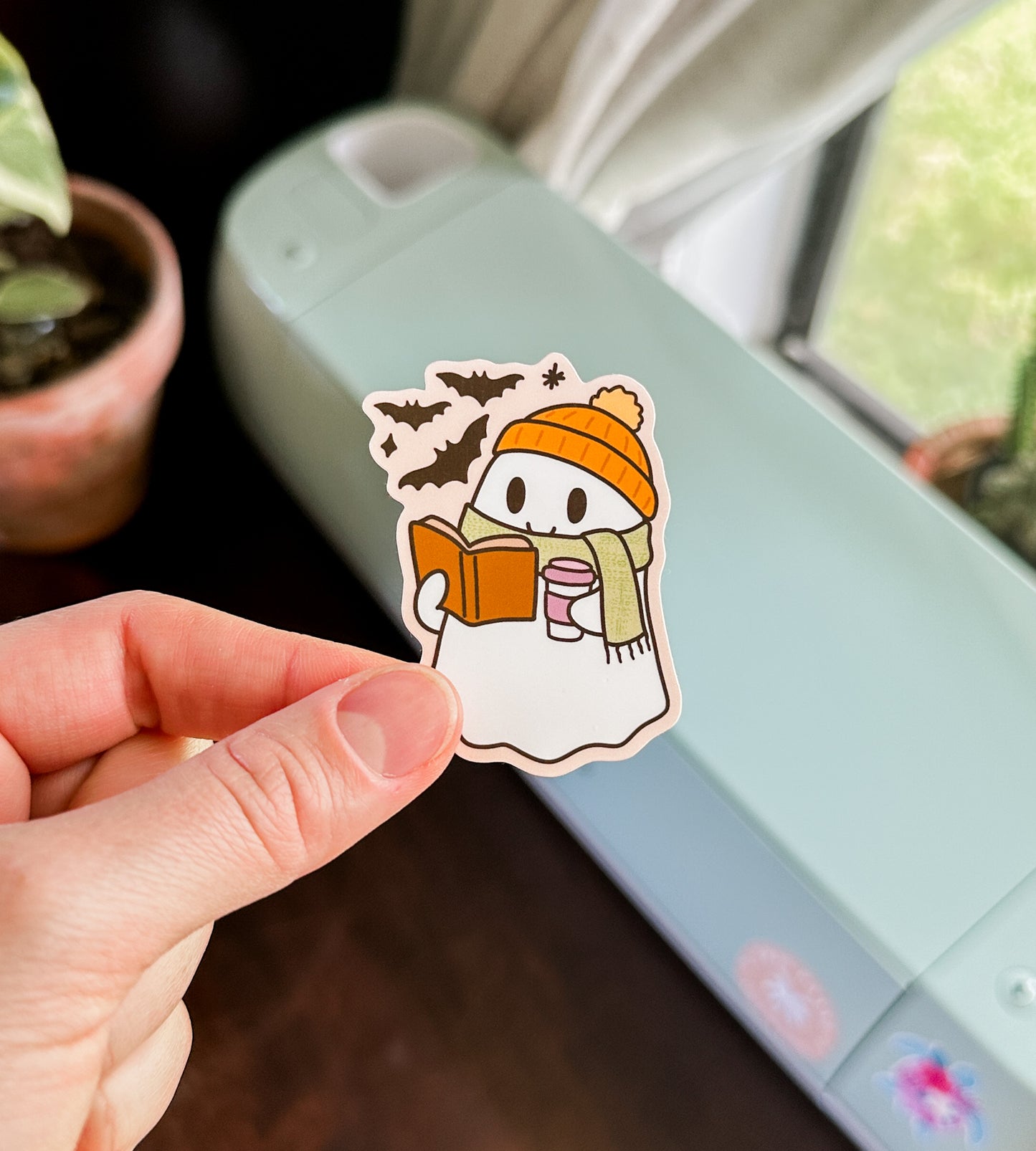 Reading Ghost Waterproof Sticker
