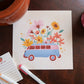Flower Power Van Art Print 8x8"