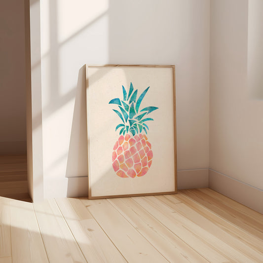Large Pink Pineapple Art Print