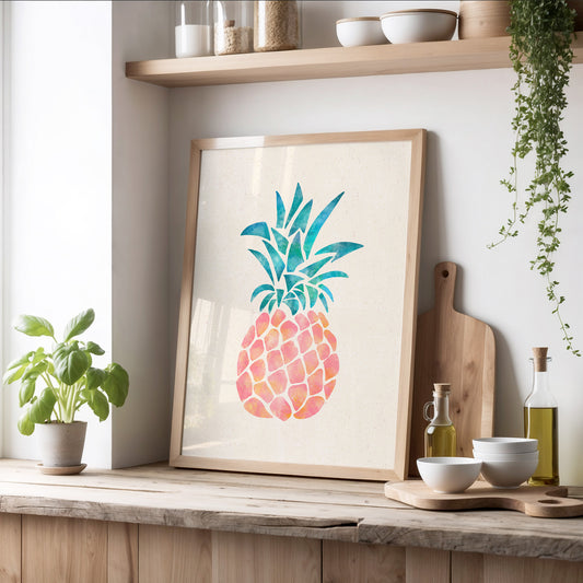 Large Pink Pineapple Art Print