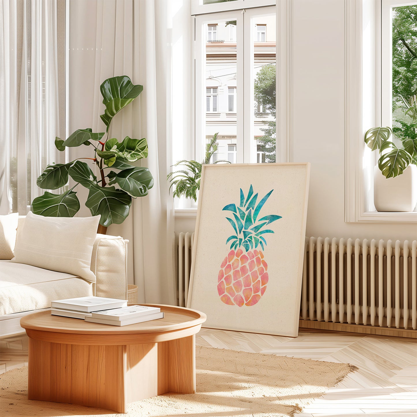 Large Pink Pineapple Art Print