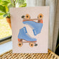 Retro Roller Skates Art Print 8x10"