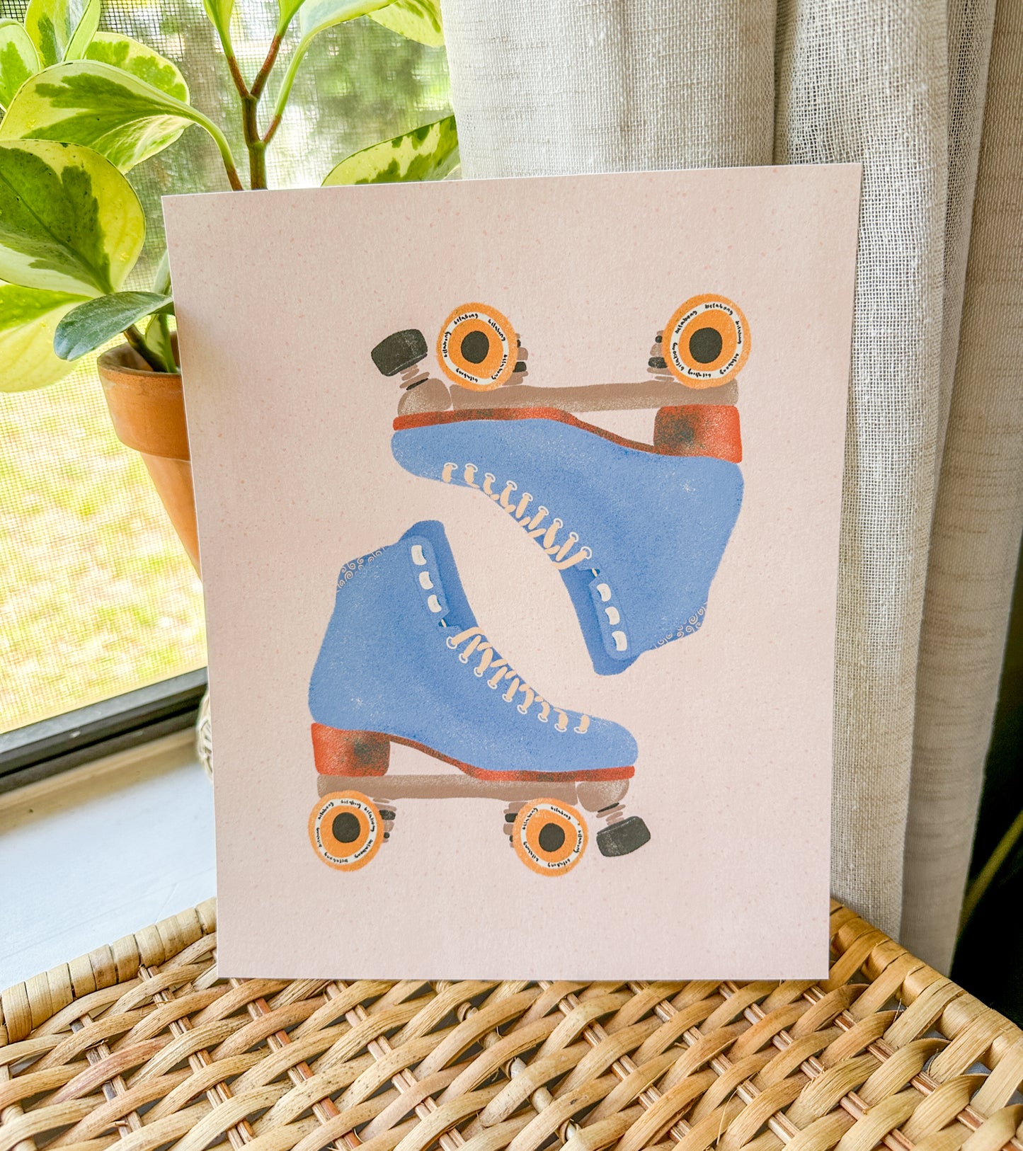 Retro Roller Skates Art Print 8x10"