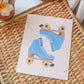 Retro Roller Skates Art Print 8x10"