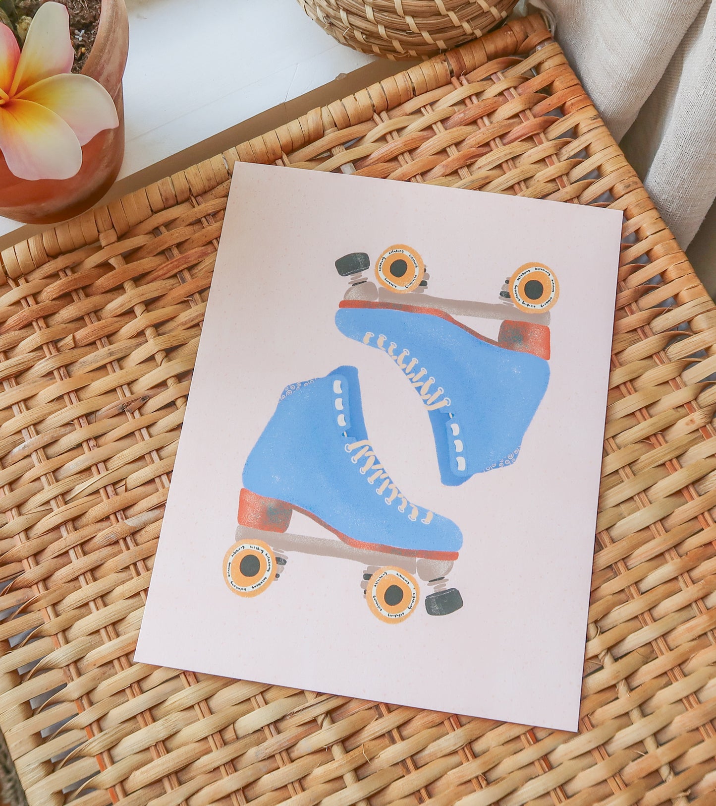Retro Roller Skates Art Print 8x10"