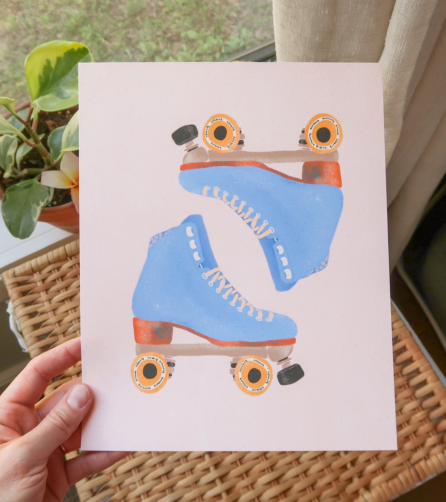 Retro Roller Skates Art Print 8x10"