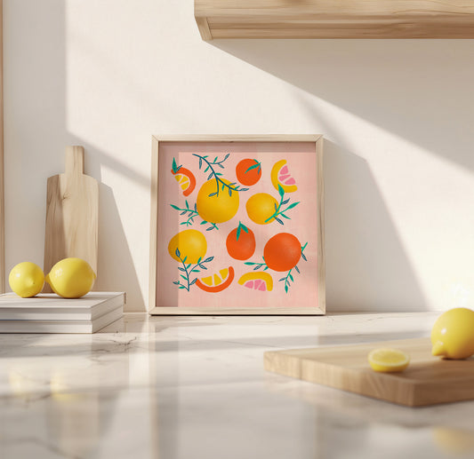 Large Summer Citrus Art Print