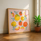 Large Summer Citrus Art Print