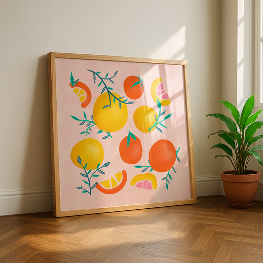 Large Summer Citrus Art Print