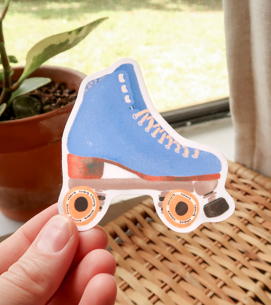 Retro Roller Skate Sticker - 3" Waterproof