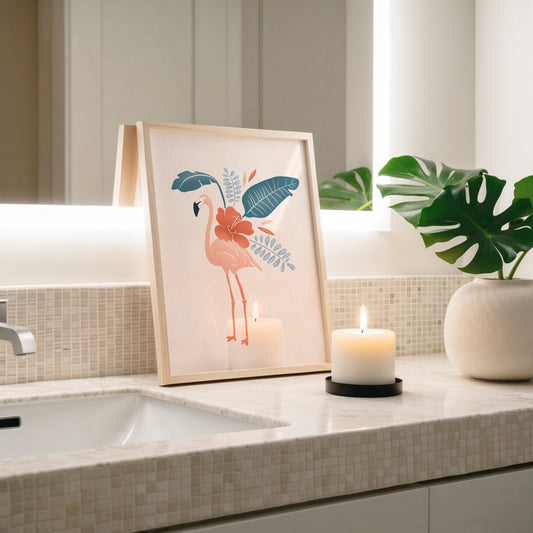 Tropical Flamingo Art Print 8x10"
