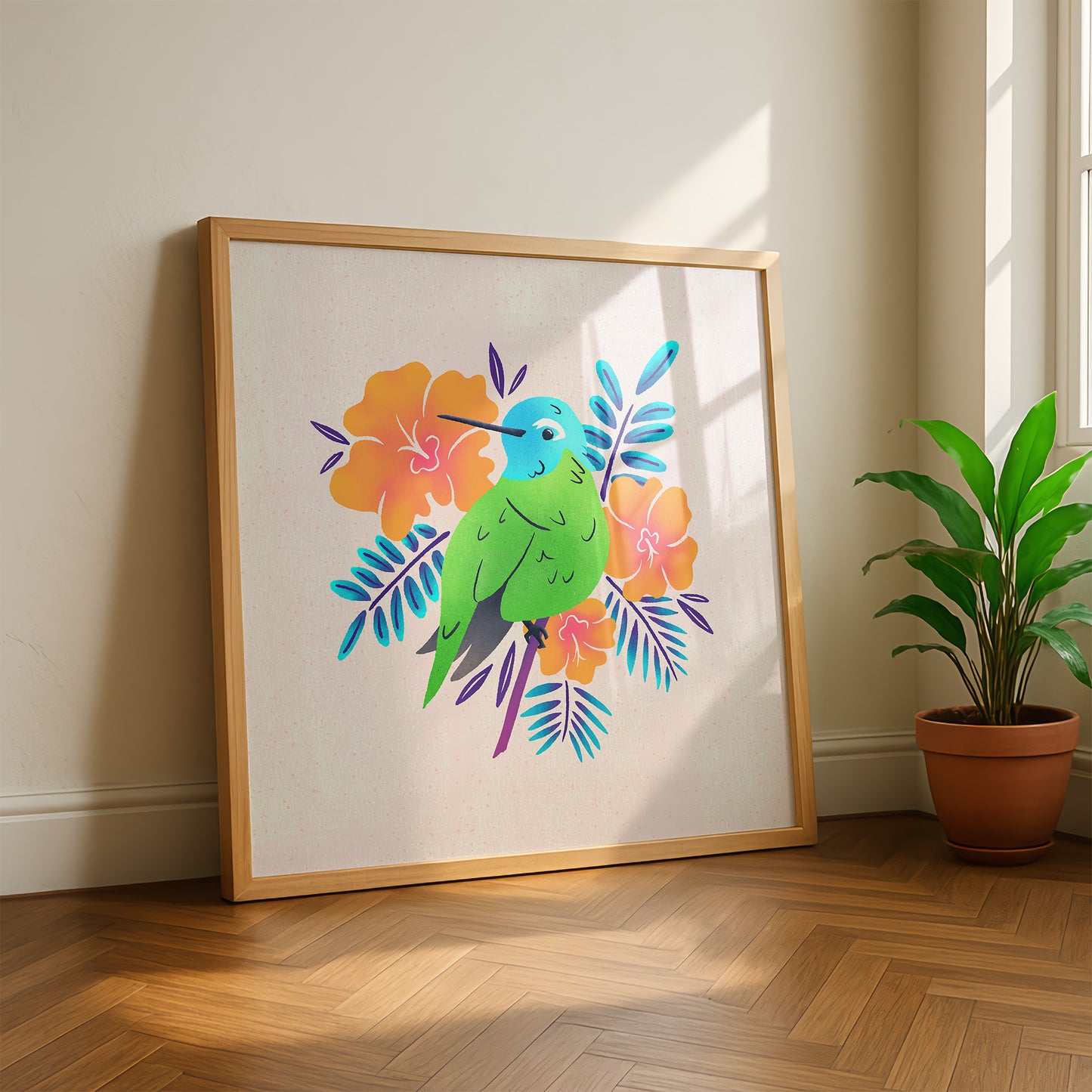 Large Tropical Hummingbird Art Print