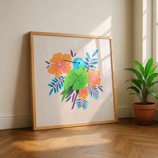 Large Tropical Hummingbird Art Print