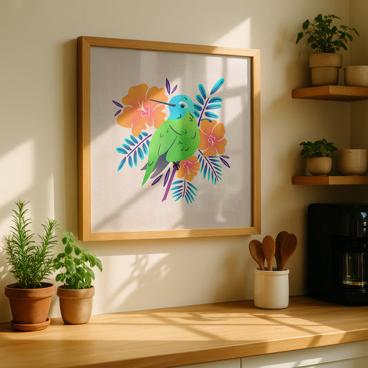 Large Tropical Hummingbird Art Print
