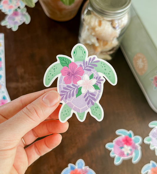 Tropicolor Turtle Waterproof Sticker