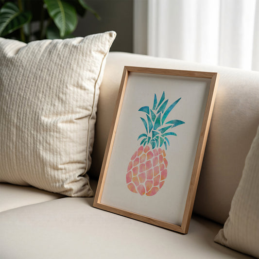 Pink Pineapple Art Print 8x10"