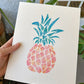 Pink Pineapple Art Print 8x10"