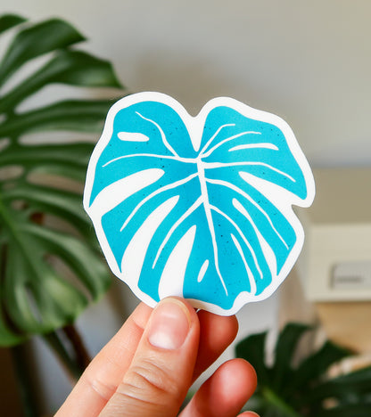 Bold Monstera Leaf Sticker - 3" Waterproof